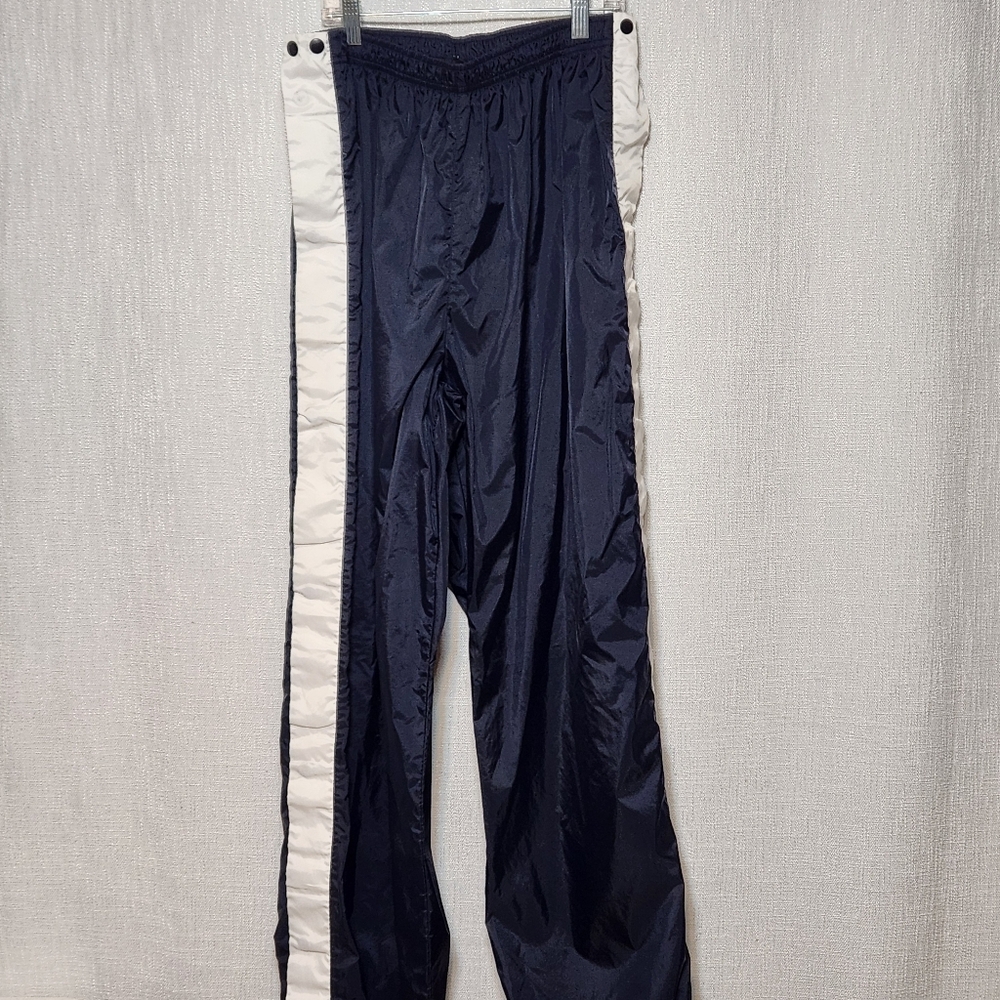 Vintage Nike Windbreaker 90s Track Pants Snap Off Sides Navy Blue White READ